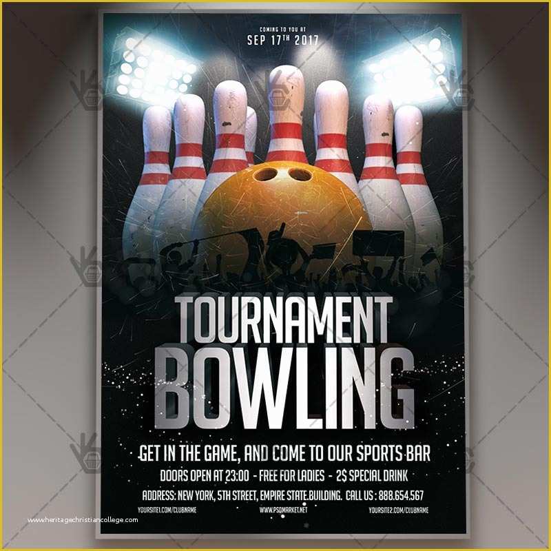Bowling Flyer Template Free Of Bowling tournament Premium Flyer Psd Template