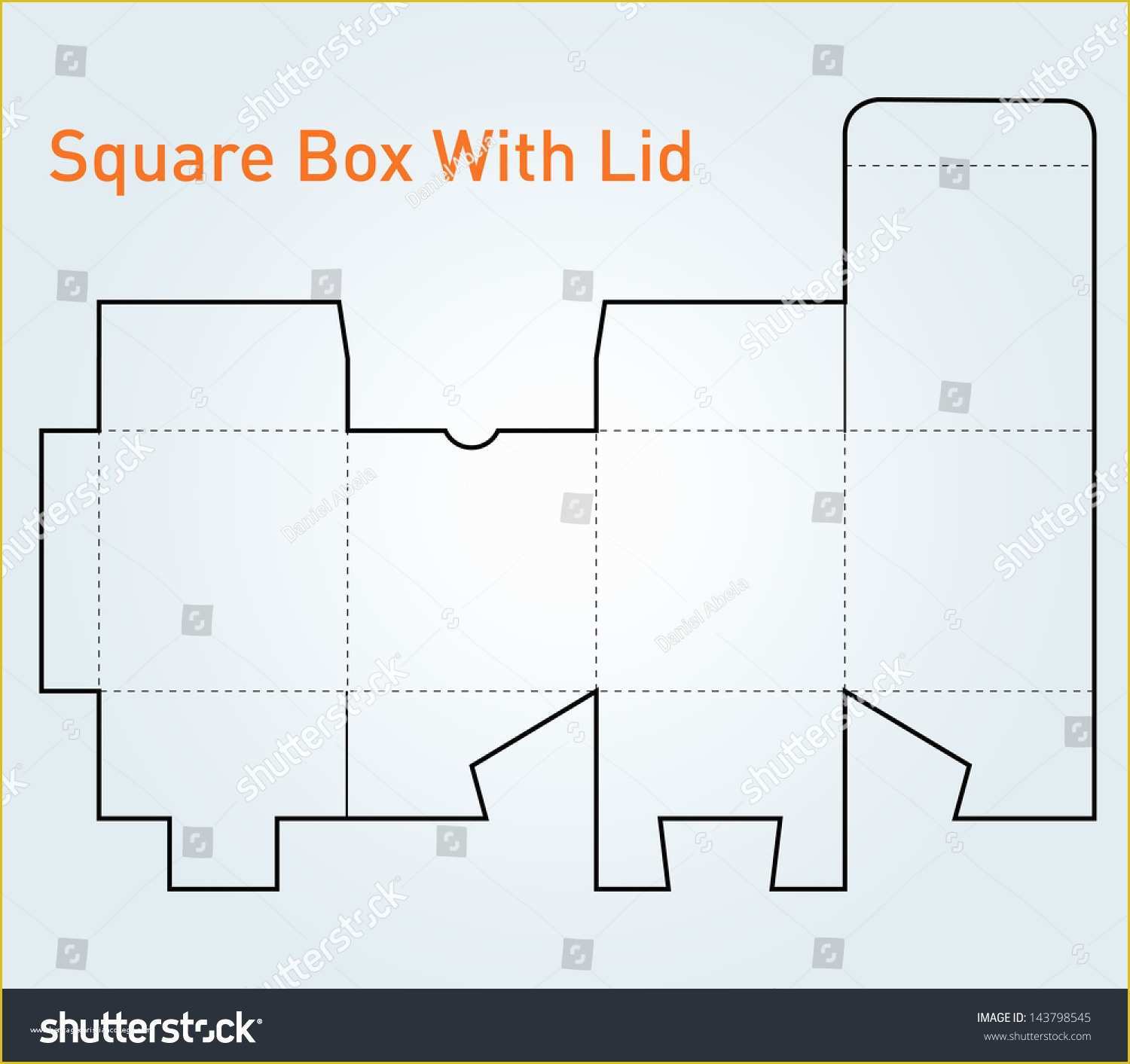 Box with Lid Templates Free Of Packaging Square Box Lid Template Vector Stock Vector