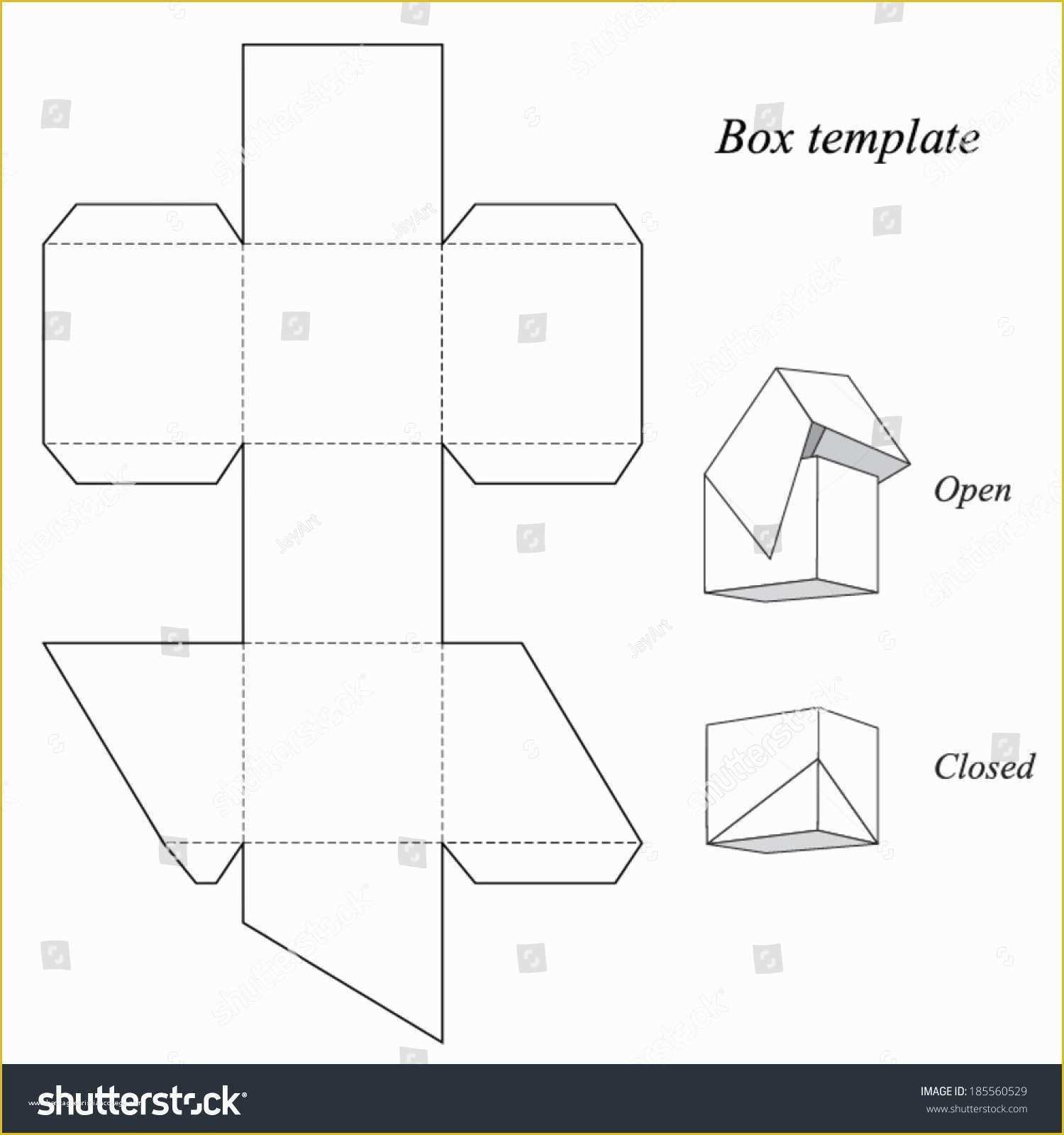 Box with Lid Templates Free Of Square Box Template Lid Vector Stock Vector