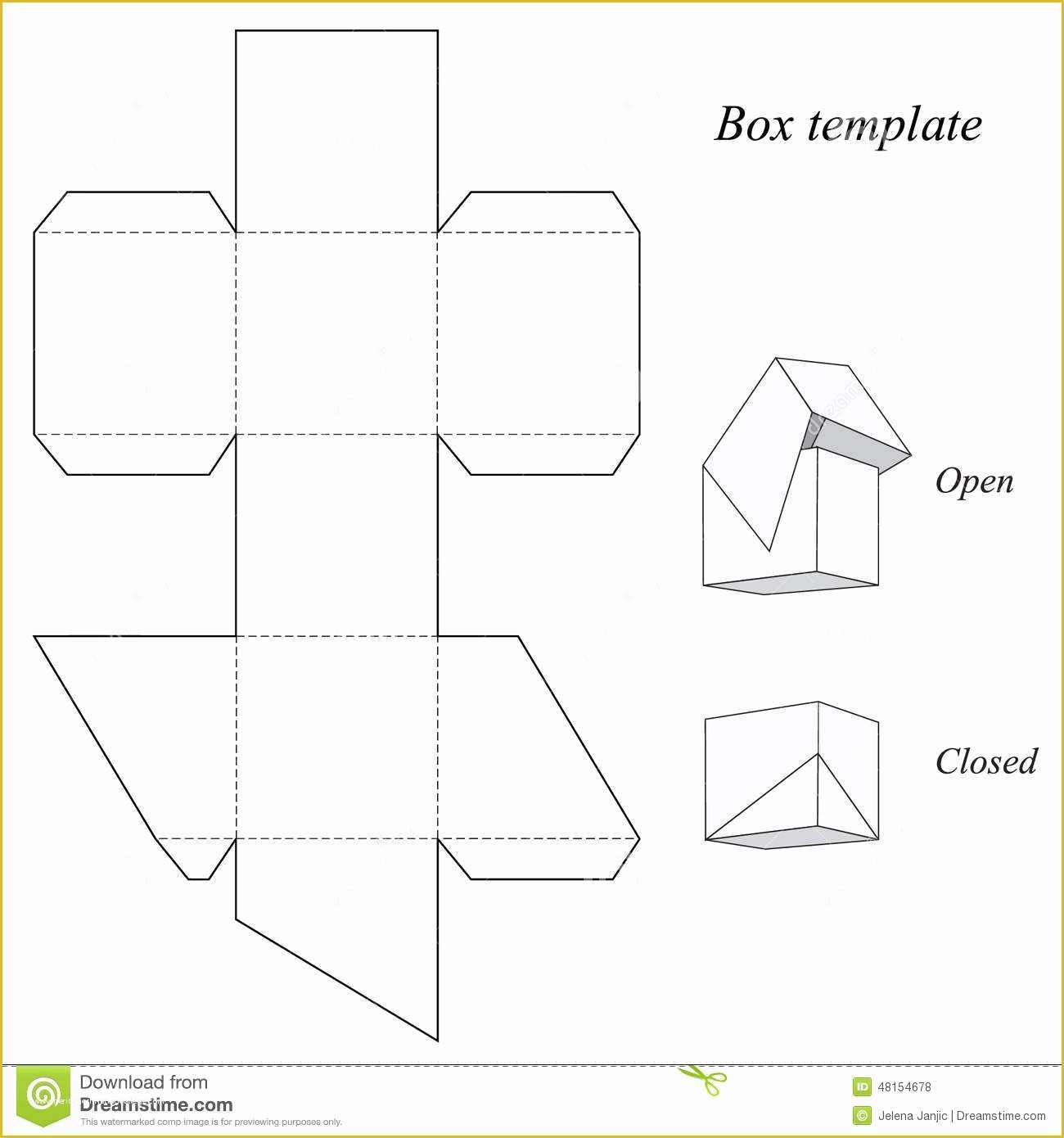 Box with Lid Templates Free Of Square Box Template with Lid Stock Vector Illustration