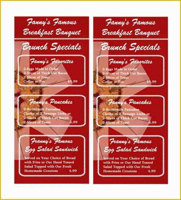 Brunch Menu Template Free Of 33 Breakfast Menu Templates – Free Sample Example format