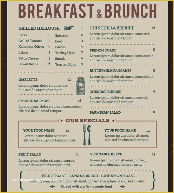 Brunch Menu Template Free Of Brunch Menu Template 21 Free & Premium Designs Download