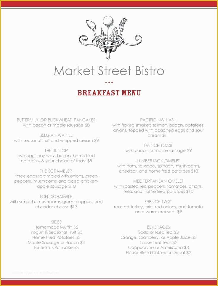 Brunch Menu Template Free Of Brunch Menu Template Invitation Template