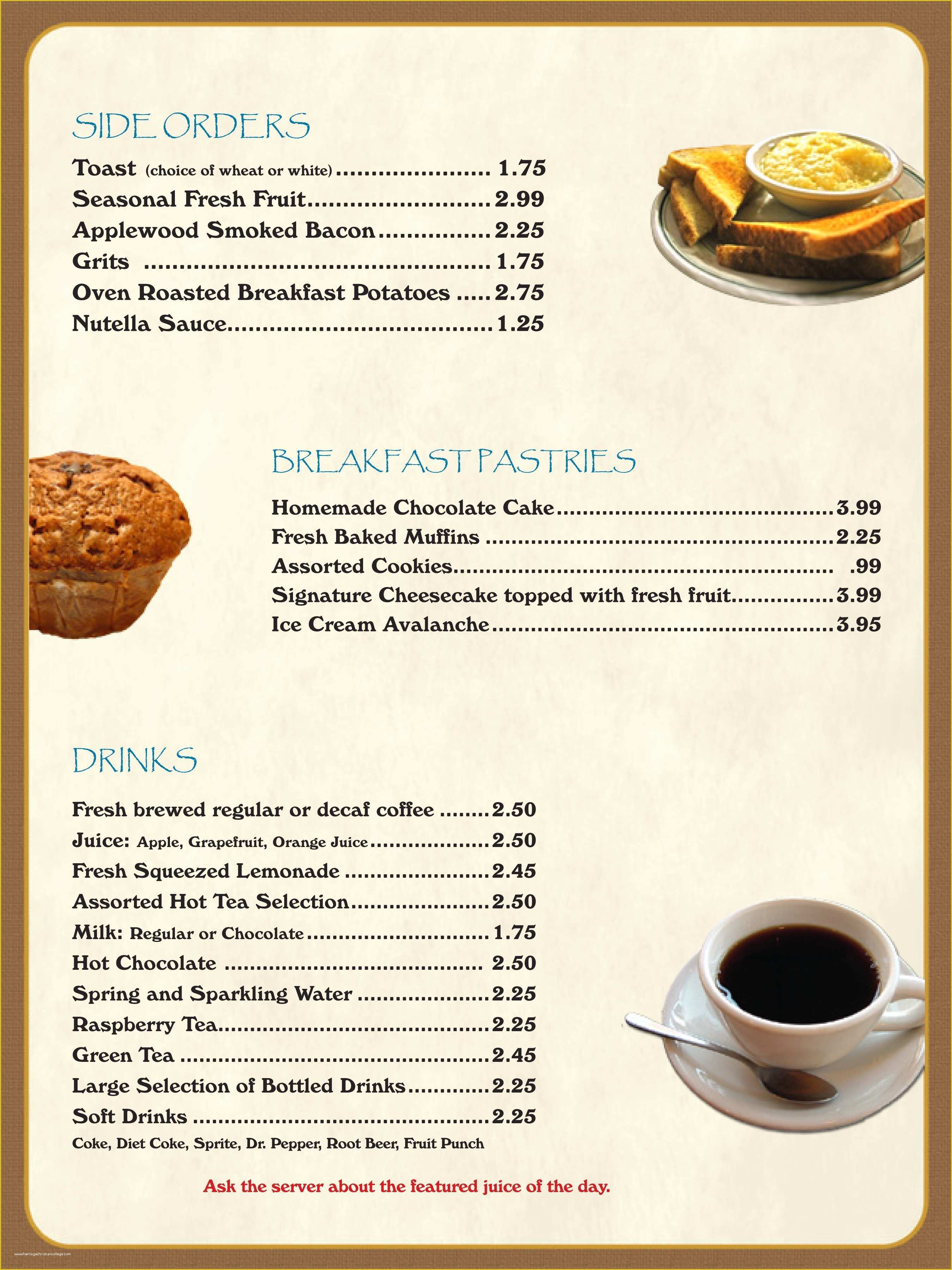 Brunch Menu Template Free Of English Breakfast Menu Ideas 