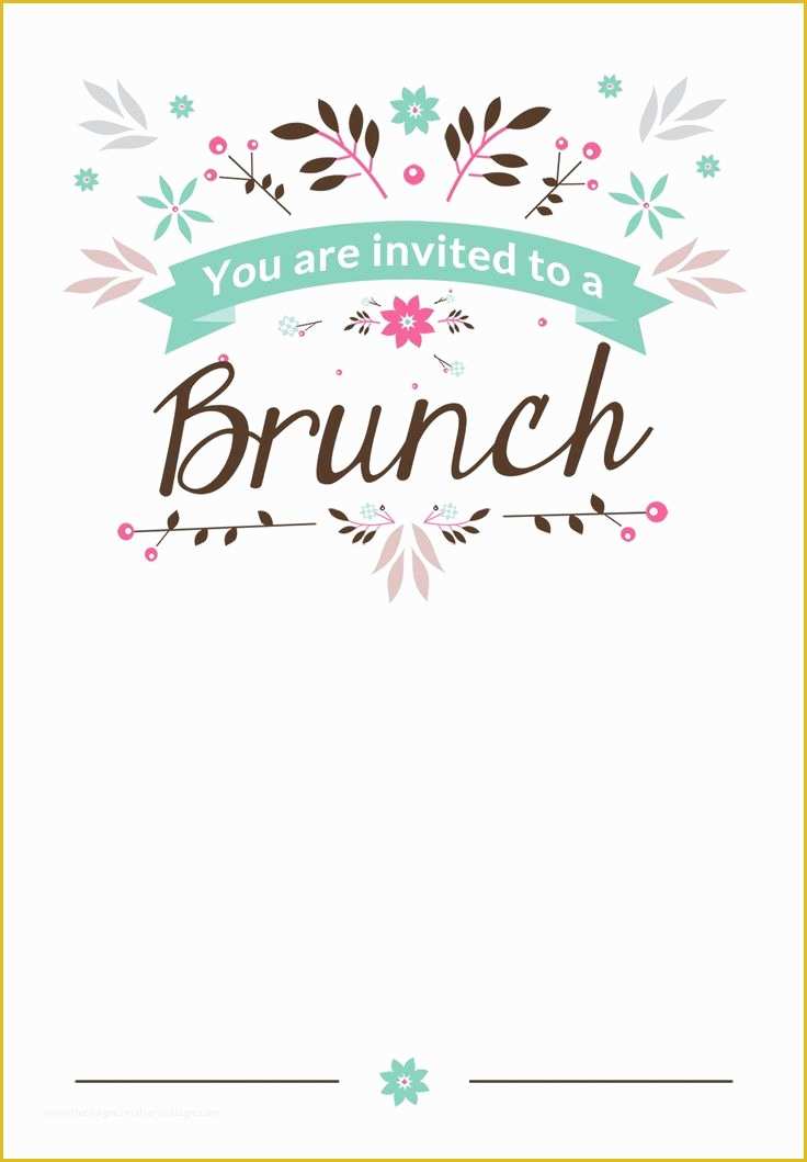 Brunch Menu Template Free Of Flat Floral Free Printable Brunch Invitation Template