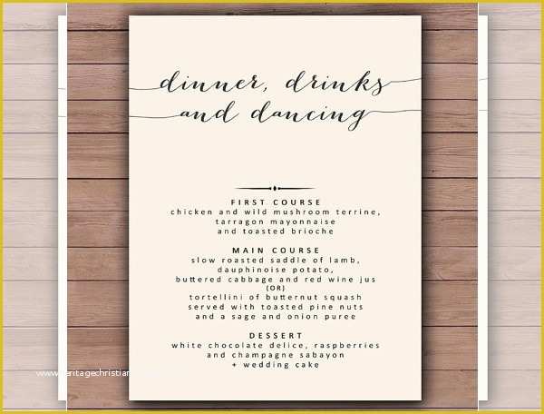 Brunch Menu Template Free Of Printable Dinner Menu Template Invitation Template