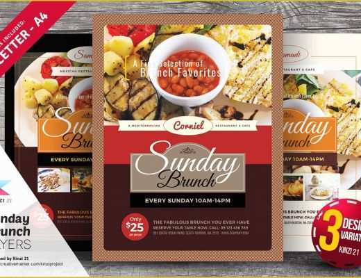 Brunch Menu Template Free Of Sunday Brunch Flyer Templates Flyer Templates Creative