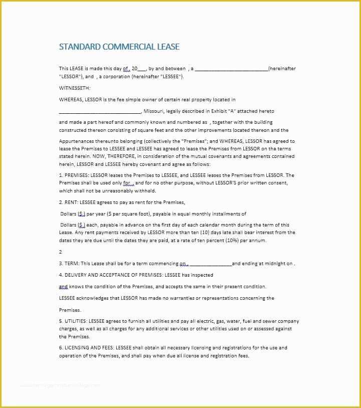 Building Lease Agreement Template Free Of 26 Free Mercial Lease Agreement Templates Template Lab