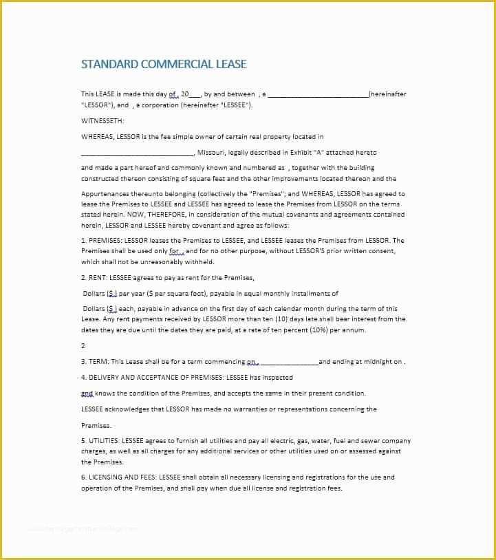 Building Lease Agreement Template Free Of 26 Free Mercial Lease Agreement Templates Template Lab