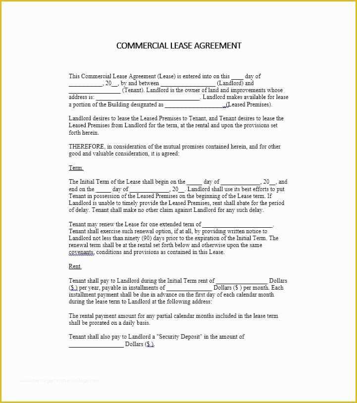 Building Lease Agreement Template Free Of 26 Free Mercial Lease Agreement Templates Template Lab