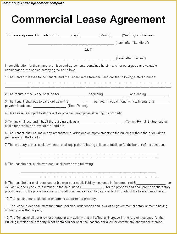 Building Lease Agreement Template Free Of Free Business Lease Agreement Mercial Tenancy Template
