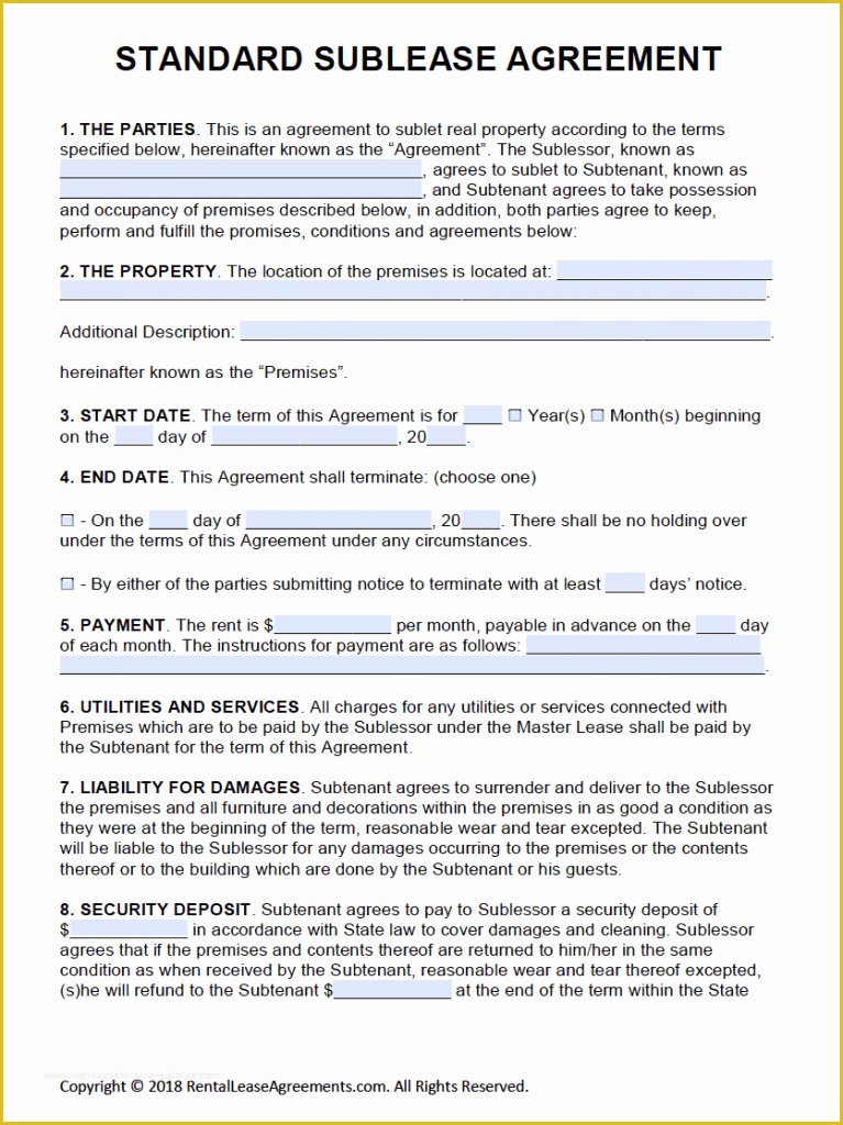 Building Lease Agreement Template Free Of Free Printable Rental Lease Agreement Templates