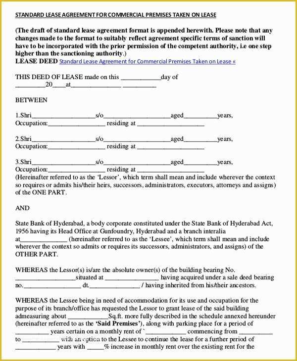 Building Lease Agreement Template Free Of Lease Template – 20 Free Word Pdf Documents Download
