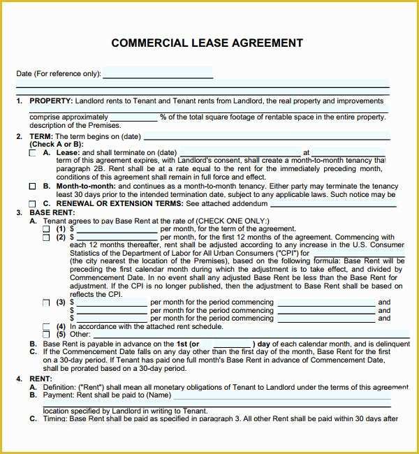 Building Lease Agreement Template Free Of Mercial Lease Agreement 7 Free Download for Pdf