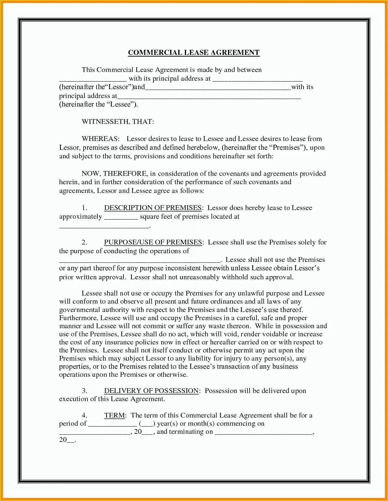 Building Lease Agreement Template Free Of Mercial Lease Agreement Template Free