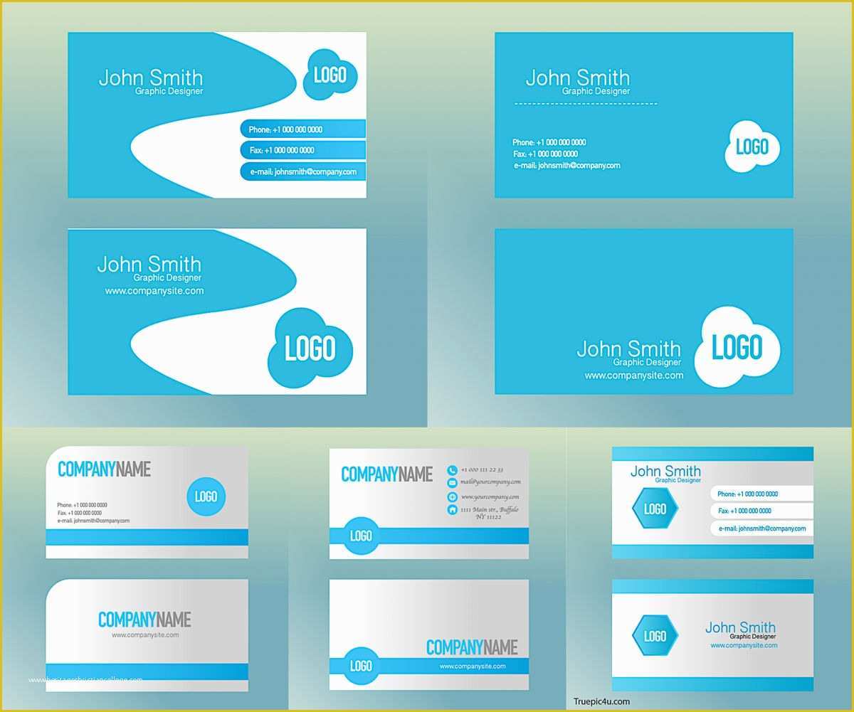 Business Card Ai Template Free Download Of Blue Business Cards Templates Vector Free
