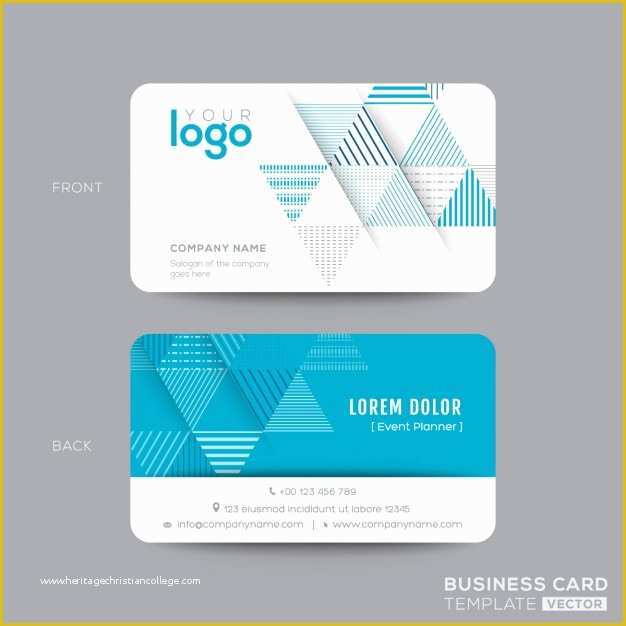 Business Card Ai Template Free Download Of Business Card with Blue Triangles Vector