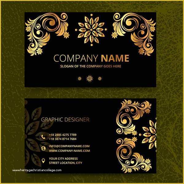 Business Card Ai Template Free Download Of Elegence Vintage Business Card Templates Free Vector In