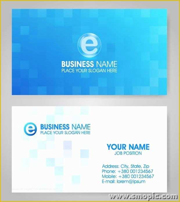 Business Card Ai Template Free Download Of Vector Lattice Blue Card Background Design Template