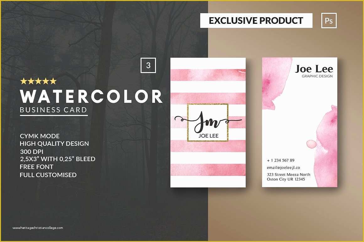 Business Card Template Maker Free Of Personal Watercolor Business Card Business Card