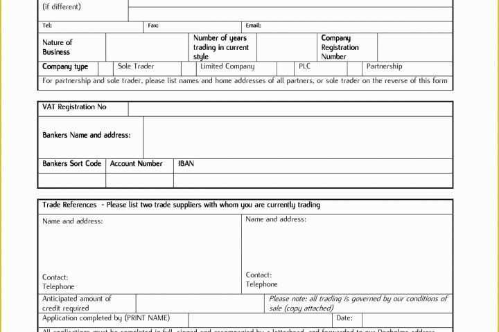 Business forms Templates Free Of Template Business Account Application form Template