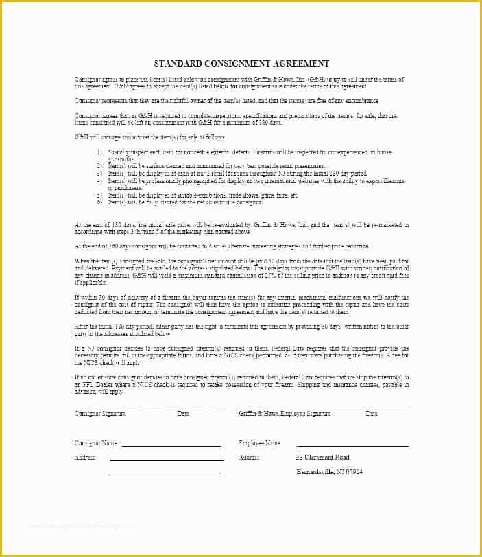 Business Sale Agreement Template Free Download Of Consignment Sales Contract Template