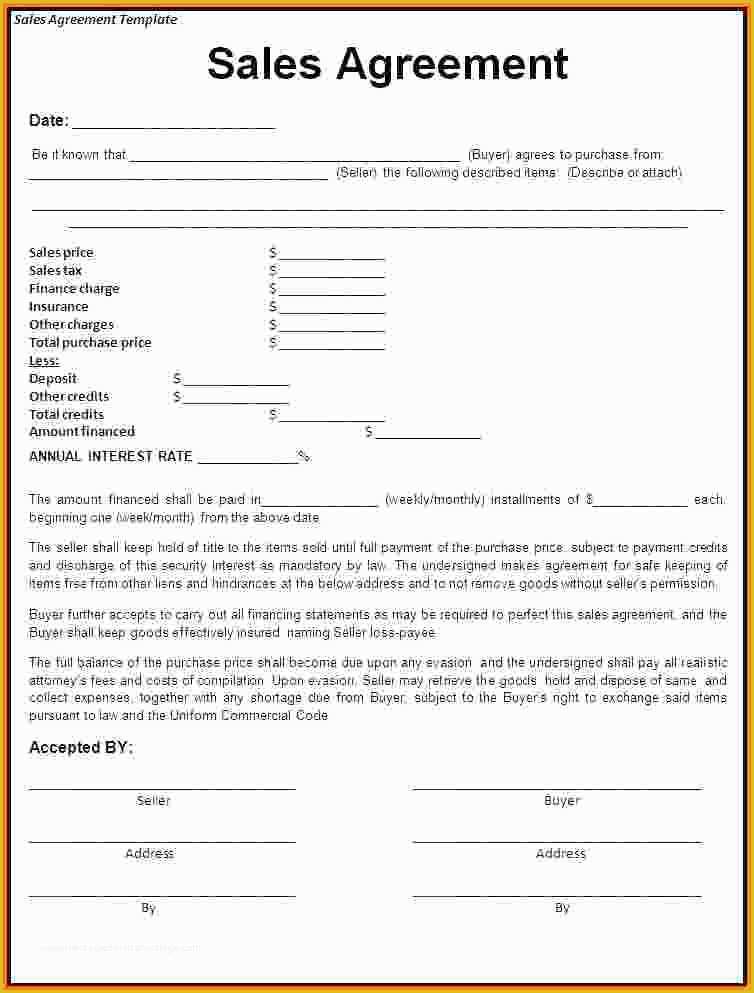 Business Sale Agreement Template Free Download Of Installment Sales Contract Template Bing