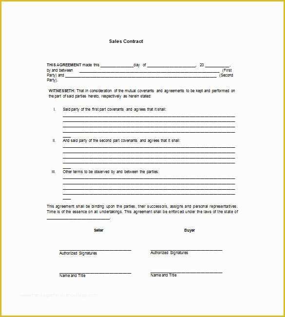 Business Sale Agreement Template Free Download Of Sales Contract Template – 12 Free Word Pdf Documents