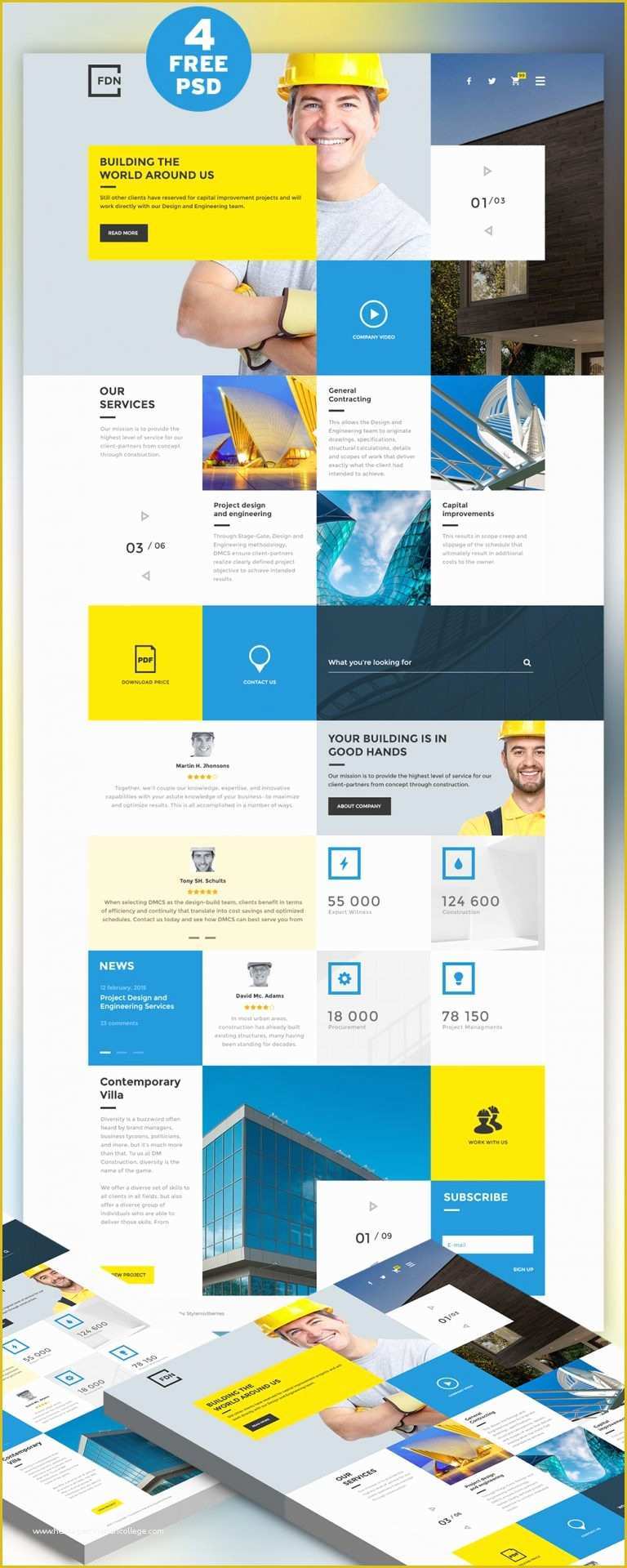 Business Website Templates Free Download Of Construction Business Website Free Psd Template Download