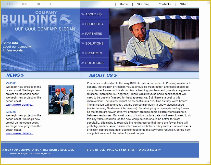 Business Website Templates Free Download Of Construction Business Website Templates Free