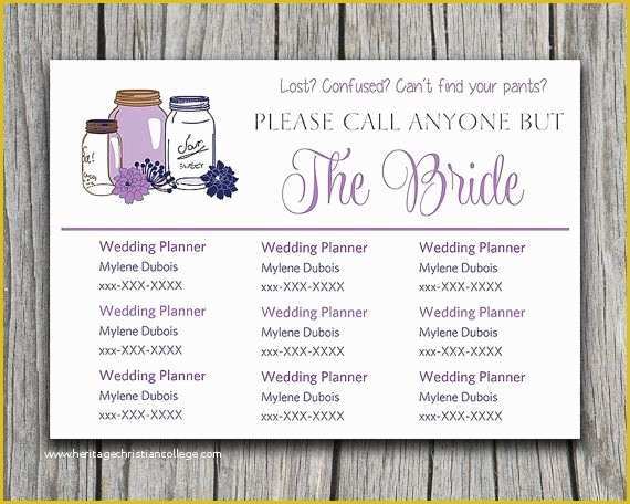 Call Anyone but the Bride Free Template Of Mason Jar Please Call Anyone but the Bride Navy Purple