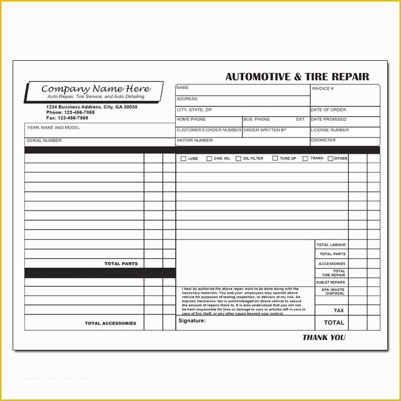 Car Repair Estimate Template Free Of Auto Repair Estimate Template