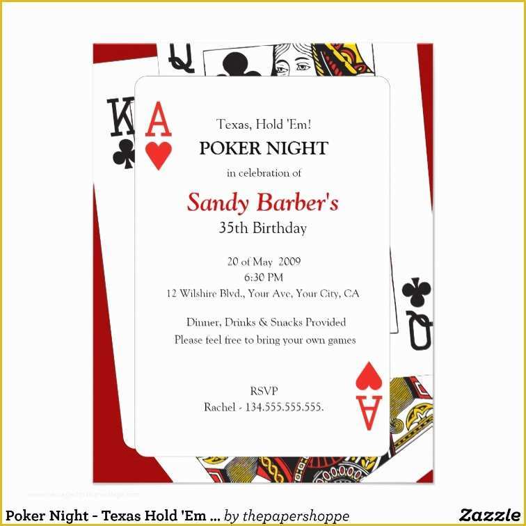 Casino Night Invitation Template Free Of Casino Night Birthday Party Invitation Template