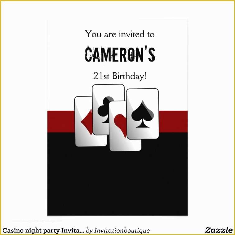 Casino Night Invitation Template Free Of Casino Night Birthday Party Invitation Template