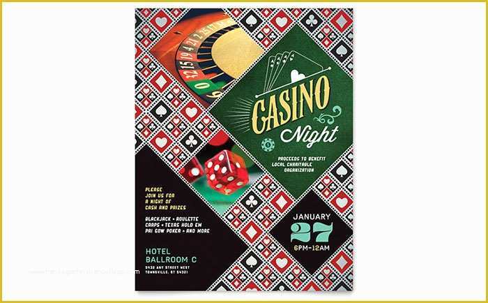 Casino Night Invitation Template Free Of Casino Night Flyer Template Design