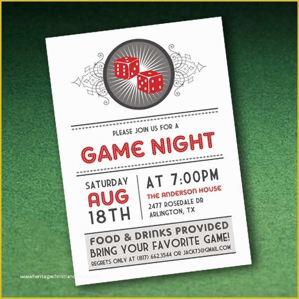 Casino Night Invitation Template Free Of Casino Night Invitation Template with Dice – Download & Print