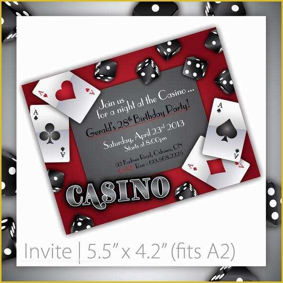 Casino Night Invitation Template Free Of Casino Party Invitations Gamble Love by Blackcherryprintable