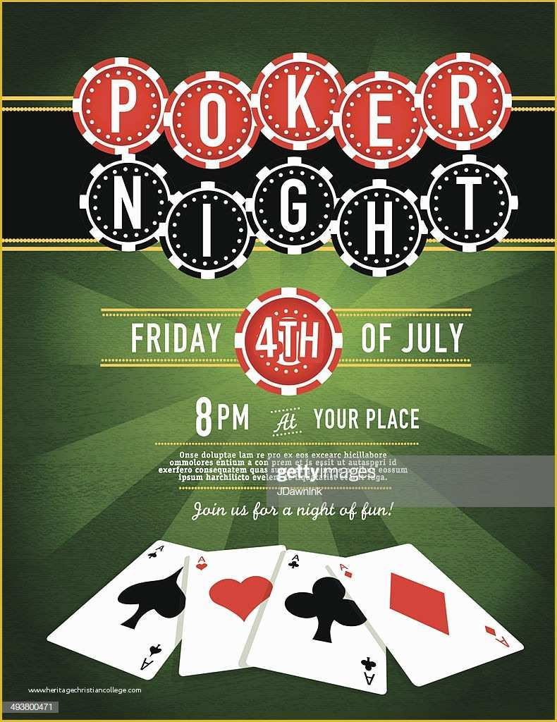 Casino Night Invitation Template Free Of Poker Night Chip and Casino Game Night Invitation Design