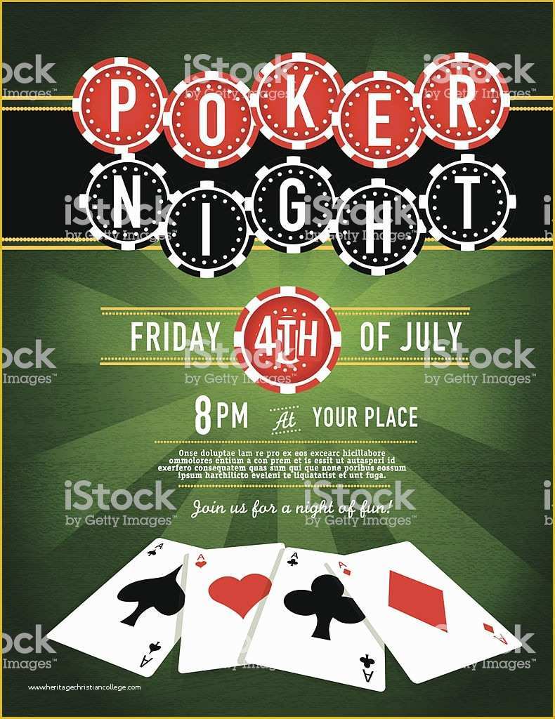 Casino Night Invitation Template Free Of Poker Night Chip and Casino Game Night Invitation Design