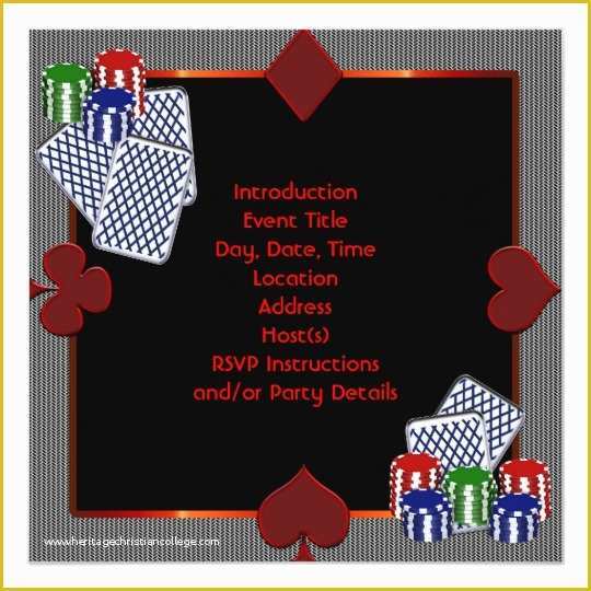 Casino Night Invitation Template Free Of Poker Party Invitation Template