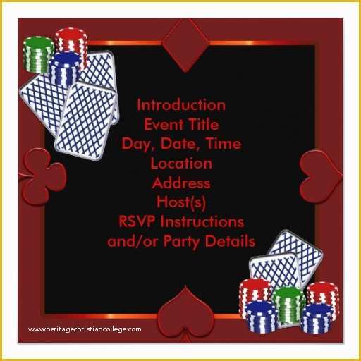 Casino Night Invitation Template Free Of Poker Party Invitation Template