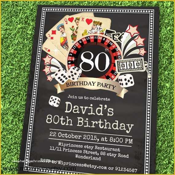 Casino Night Invitation Template Free Of Vintage Party Birthday Invitation Adult