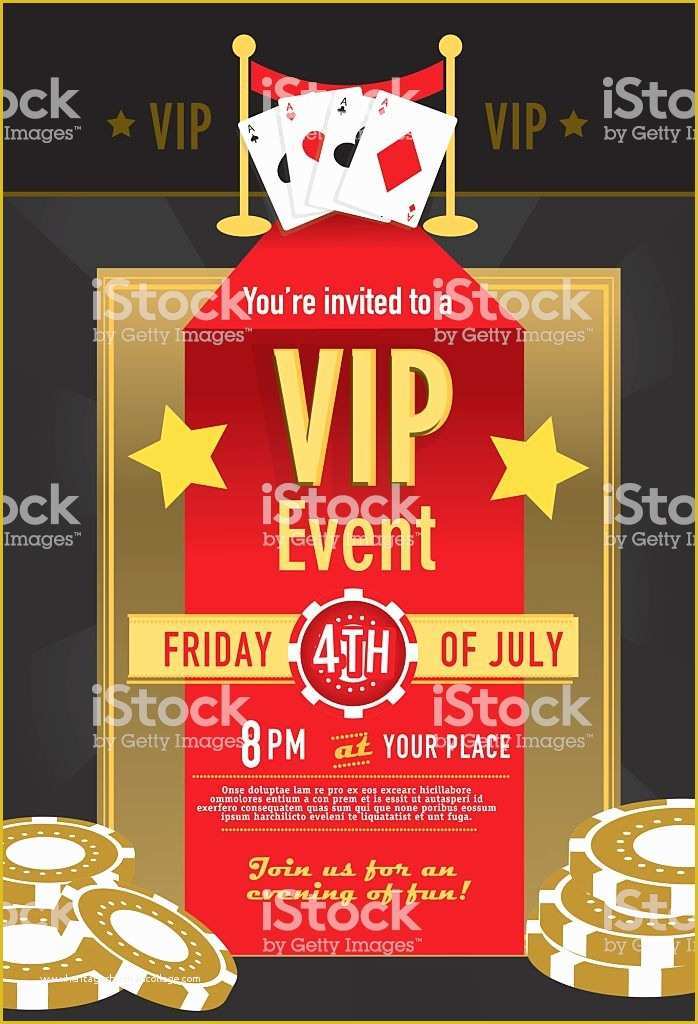 Casino Night Invitation Template Free Of Vip Casino Night Invitation Design Template Stock Vector