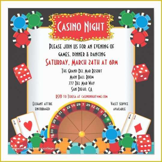 Casino Party Invitations Templates Free Of Casino Night Party event Invitation