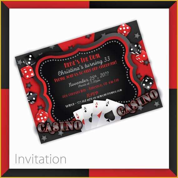 Casino Party Invitations Templates Free Of Casino Party Invitations Casino Wow by Blackcherryprintable