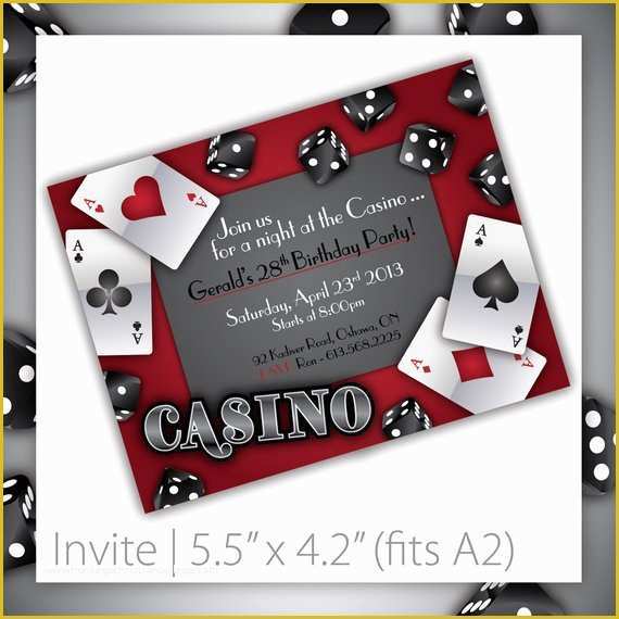 Casino Party Invitations Templates Free Of Casino Party Invitations Gamble Love by Blackcherryprintable