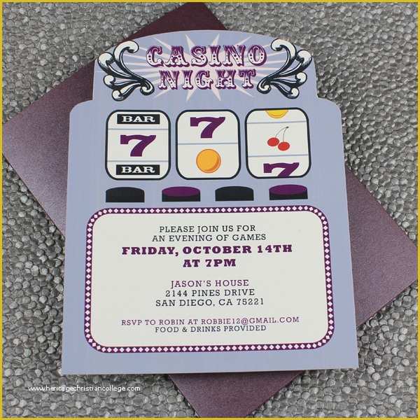 Casino Party Invitations Templates Free Of Slot Machine Casino Night Invitation Template – Download