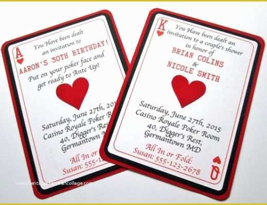 Casino theme Party Invitations Template Free Of Casino Invitations Casino Party Casino Birthday Invitations