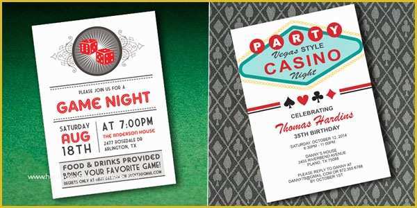 Casino theme Party Invitations Template Free Of Casino Invitations Template