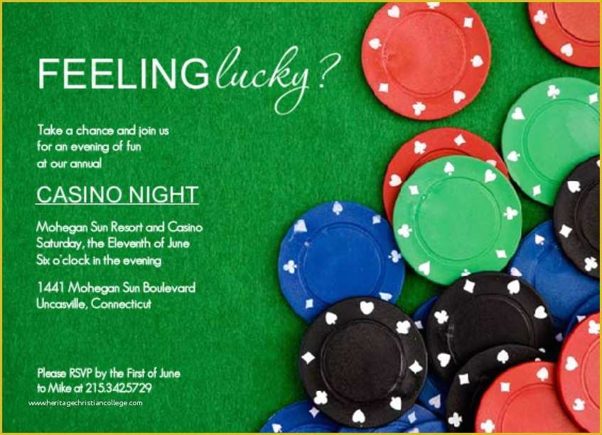 Casino theme Party Invitations Template Free Of Casino Night Invitation Wording Ideas From Purpletrail
